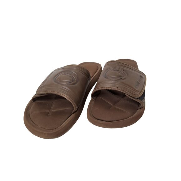 Mens Penn State Nittany Lions Leather Adjustable Strap Brown Cushioned Sandals. - Picture 2 of 4